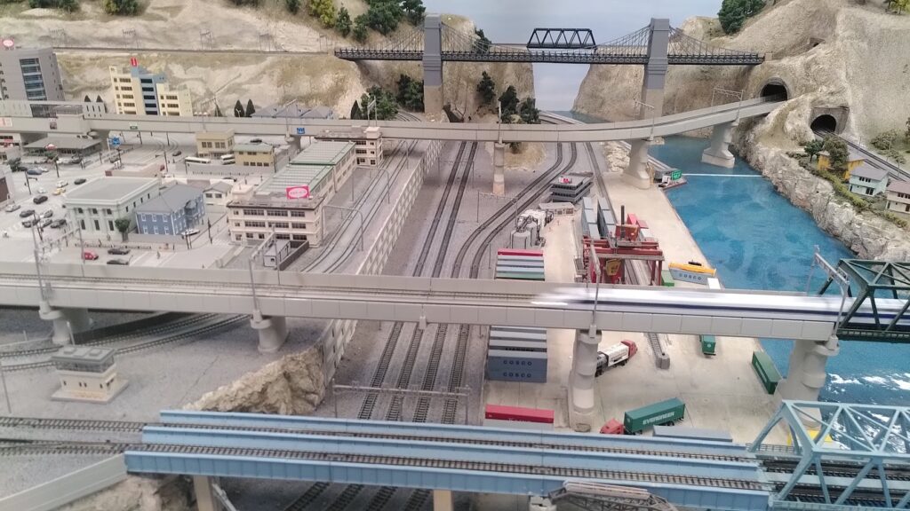 Central gorge, splitting city and more rural area. Several types of bridge on display!