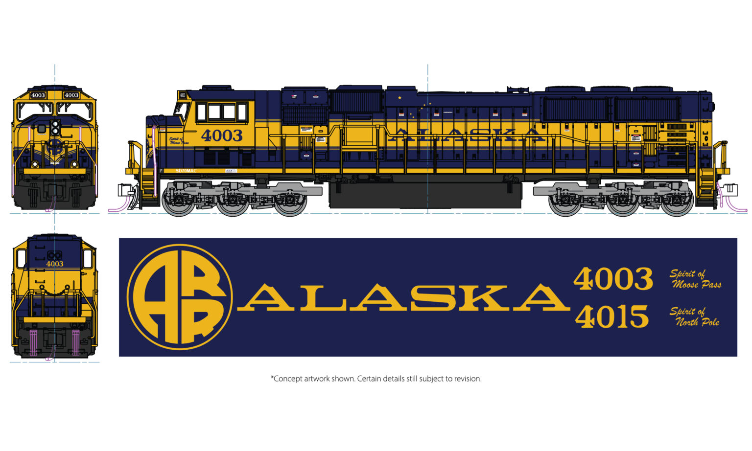 1766411DCC (N)EMD SD70MAC Alaska Railroad 4015 (DCC Fitted) Train Trax