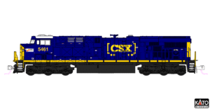 176-8963-DCC (N) ES40DC CSX Box Car Logo #5461 (Seaboard) DCC