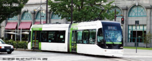 14-808-4  Toyama Chiho Railway <Portram> 0604 (yellow green)