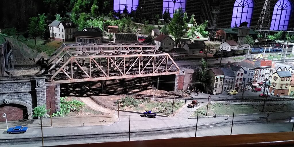 Detail of large diorama at Hara Model Railway Museum