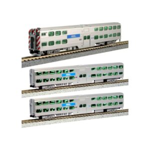 106-8703-S Gallery Bi-Level Coach Set (3) Chicago Metra (DCC-Sound)