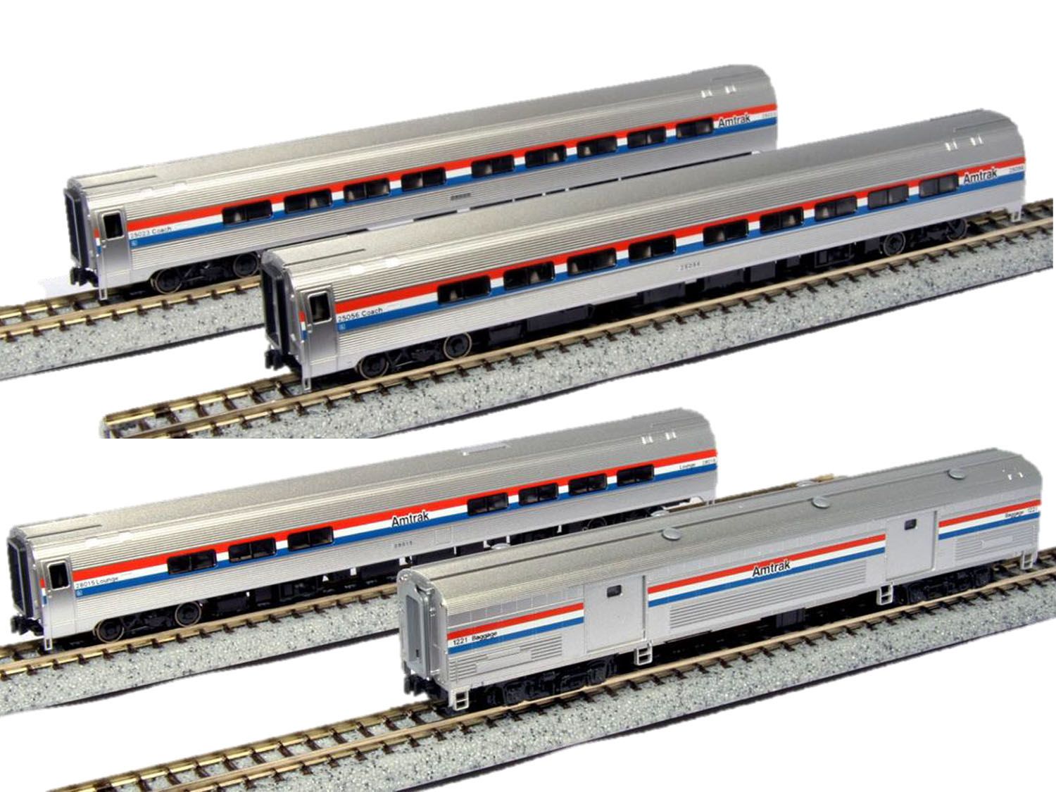 106-8020 Amfleet I Coach Set (4) Amtrak PhIII