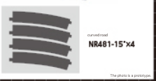 52-250 Narrow Gauge Unitrack Curved Line R481-15 (4pcs)[NR481-15]