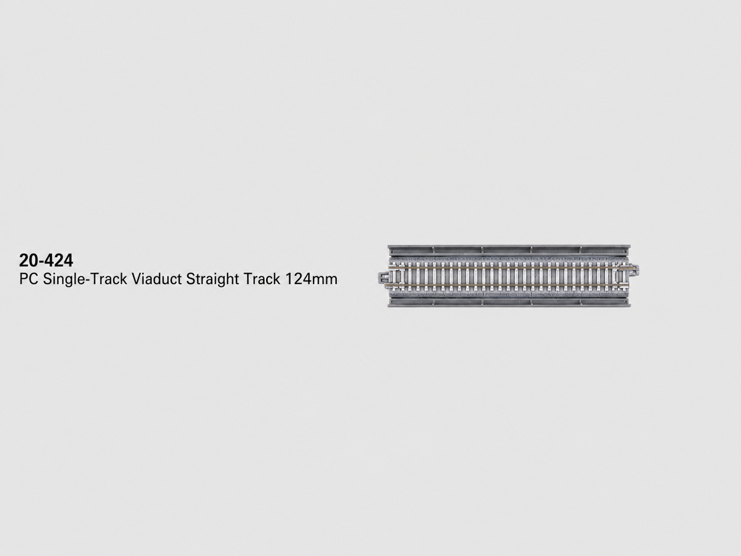 20-424 PC Single Straight Viaduct Track 124mm 2 pcs