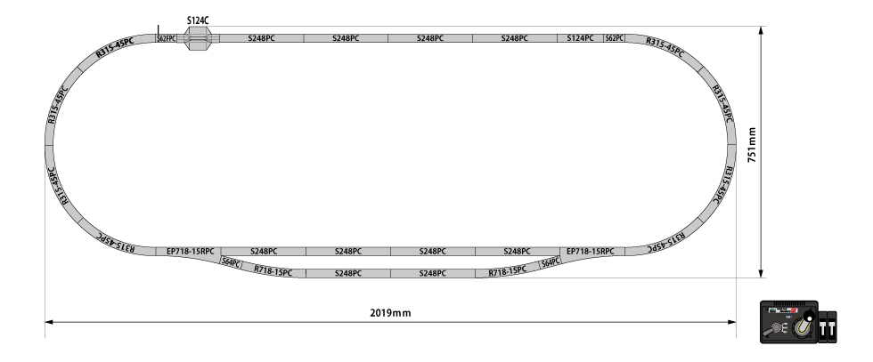 20-855-3 M2-PC Basic Oval with Passing Loop and Controller - Image 2